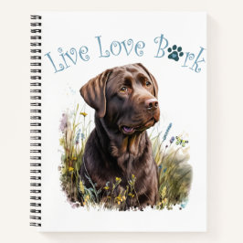 Cuaderno Chocolate Lab Dog Mom Floral