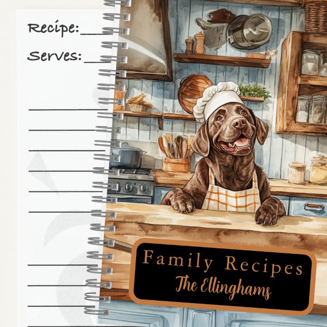 Cuaderno Chocolate Labrador Retriever Chef Recipe Book (Subido por el creador)