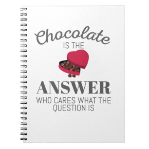 Cuaderno Chocolate Lover Cita Regalo Chocolate Es La Respue