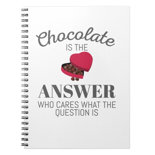 Cuaderno Chocolate Lover Cita Regalo Chocolate Es La Respue (Frente)
