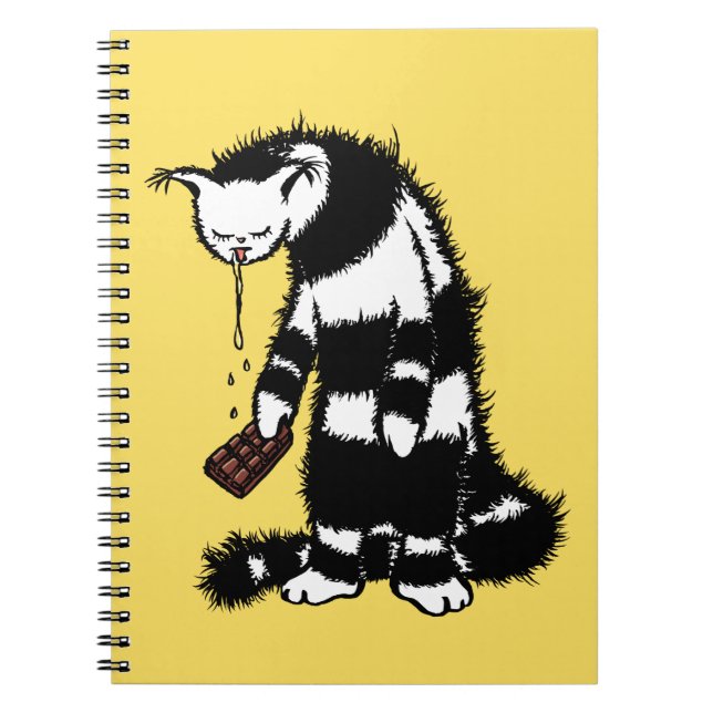 Cuaderno Chocolate Lover Gracioso Gato Raro (Frente)
