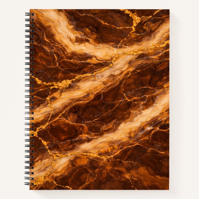 Cuaderno Chocolate Peanut Butter Marble with Gold Veining (Anverso)