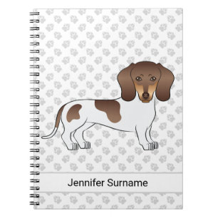 Cuaderno Chocolate y patas cortas de pelo Dachshund y texto