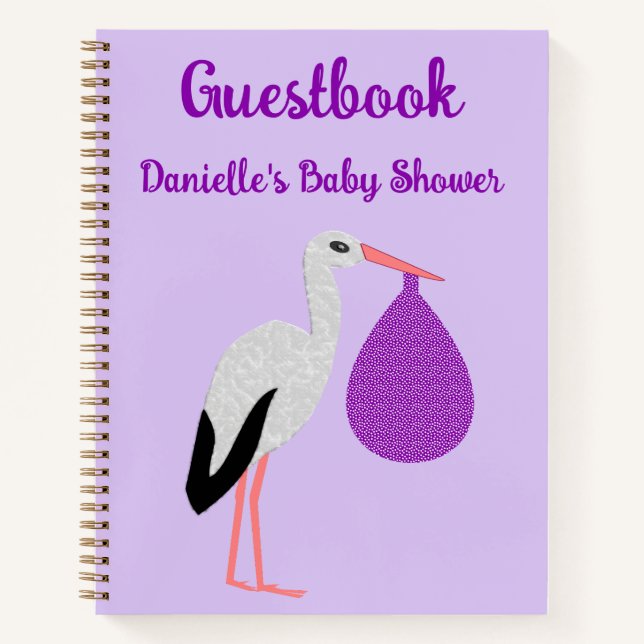 Cuaderno Chorro de bebé neutro de género morado Fiesta de b (Anverso)