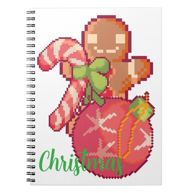 Cuaderno Chrisrmas memories pixelart, Pixel Art  (Frente)