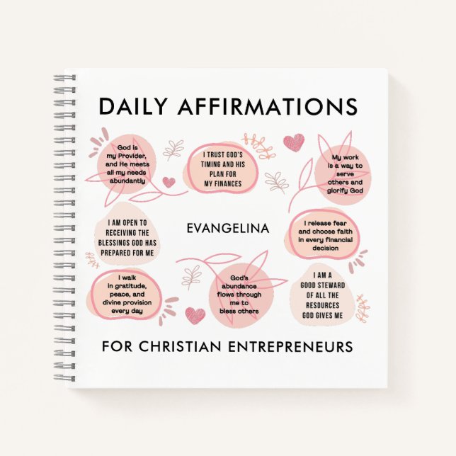Cuaderno Christian Entrepreneurs Daily Affirmations Prayer (Anverso)