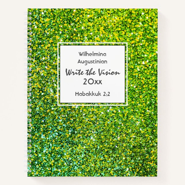 Cuaderno Christian ESCRIBE EL Personalizable DE VISIÓN VERD (Anverso)
