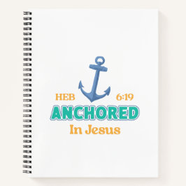 Cuaderno Christian Journal Anchored in Christ Verse Design