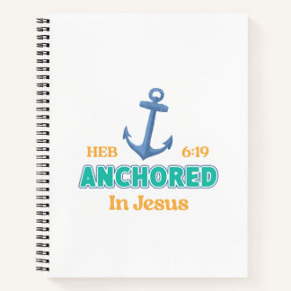 Cuaderno Christian Journal Anchored in Christ Verse Design