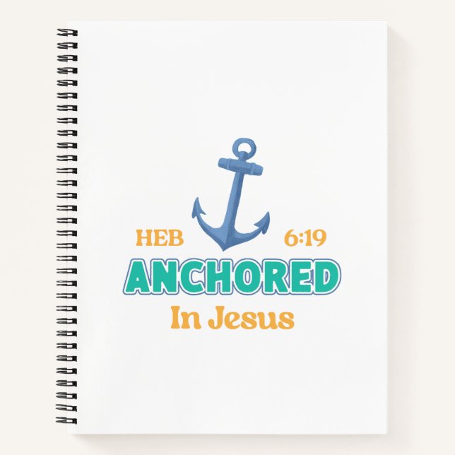 Cuaderno Christian Journal Anchored in Christ Verse Design (Anverso)