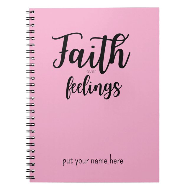 Cuaderno Christian Women Minimalist Faith Over Feelings  (Frente)