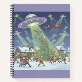 Cuaderno Christmas Alien Invasion, Spiral Notebook