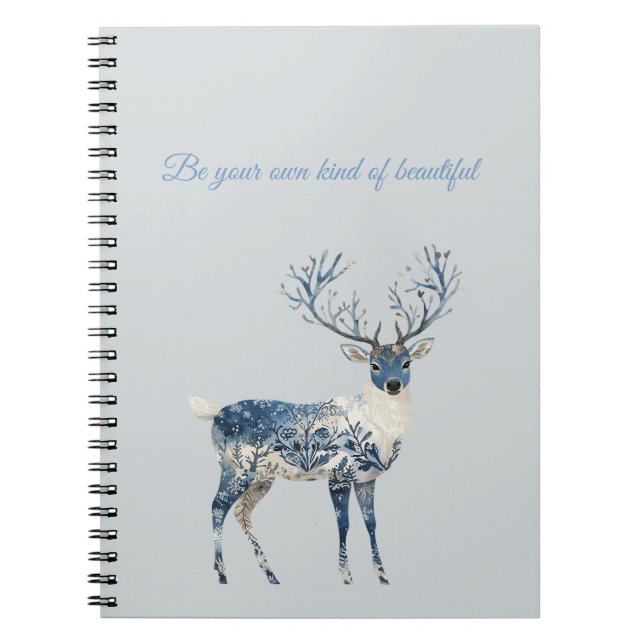 Cuaderno Christmas Blue White Chic Deer (Frente)