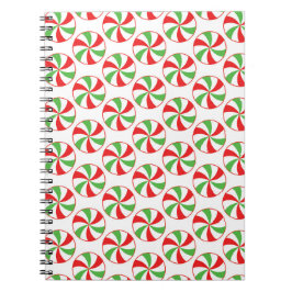 Cuaderno Christmas Candy Cane Print Cover Notebook Journal