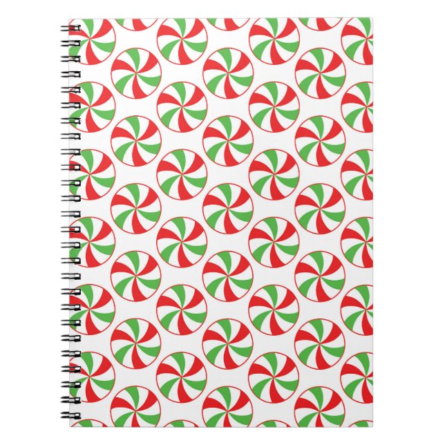 Cuaderno Christmas Candy Cane Print Cover Notebook Journal (Frente)