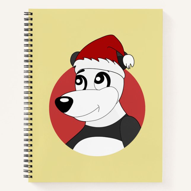 Cuaderno Christmas cartoon with cute panda bear notebook (Anverso)