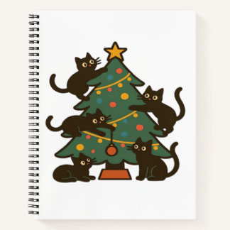 Cuaderno Christmas Cats Around The Tree Holiday Classic