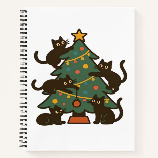 Cuaderno Christmas Cats Around The Tree Holiday Classic (Anverso)