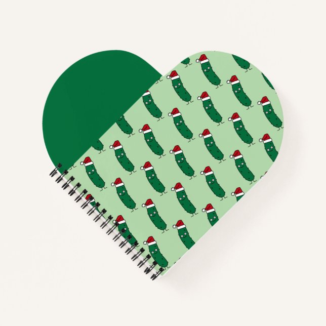 Cuaderno Christmas Dill Pickle wearing a Santa Hat (Anverso)