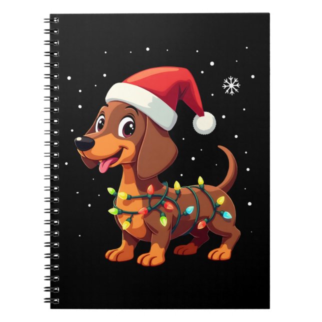 Cuaderno Christmas Dog Dachshund Santa Xmas Wiener 3 (Frente)