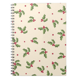 Cuaderno Christmas Holly Print Spiral Photo Notebook
