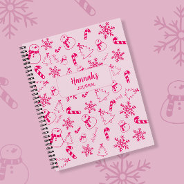 Cuaderno Christmas Journal – Pink Winter Holiday Notebook
