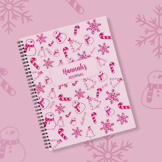 Cuaderno Christmas Journal – Pink Winter Holiday Notebook
