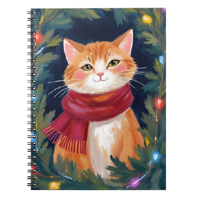 Cuaderno Christmas Orange Cat Festive Pet (Frente)