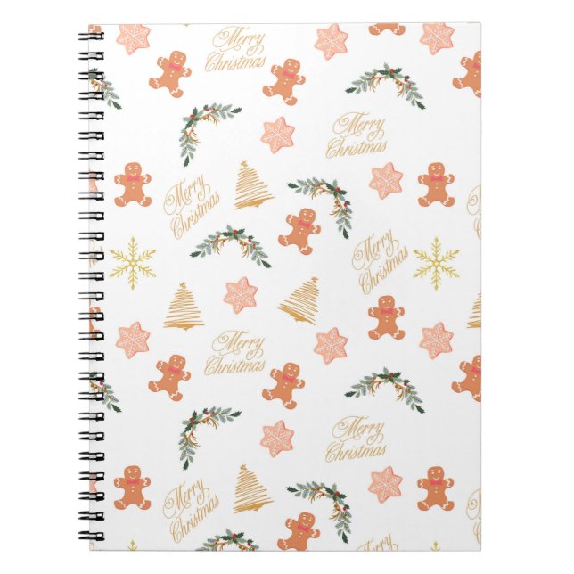 Cuaderno christmas pattern with christmas tree cookies    (Frente)