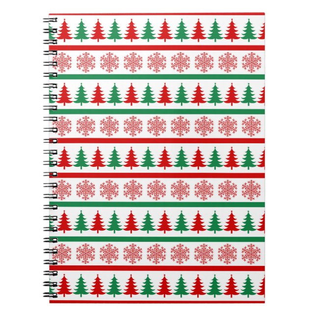 Cuaderno Christmas Snowflakes Pattern Notebook Tree Journal (Frente)