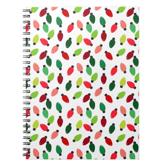 Cuaderno Christmas Tree Lights Bulbs Cover Notebook Journal (Frente)