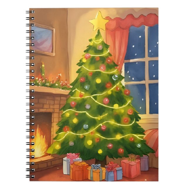 Cuaderno Christmas Tree | Merry Christmas Painting (Frente)