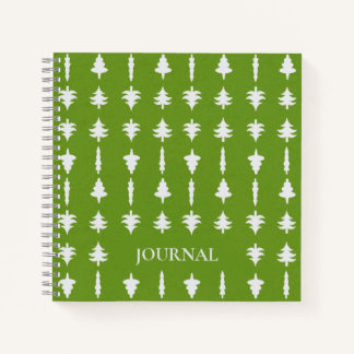 Cuaderno Christmas Trees on Green Journal 8.5" X 8'5"