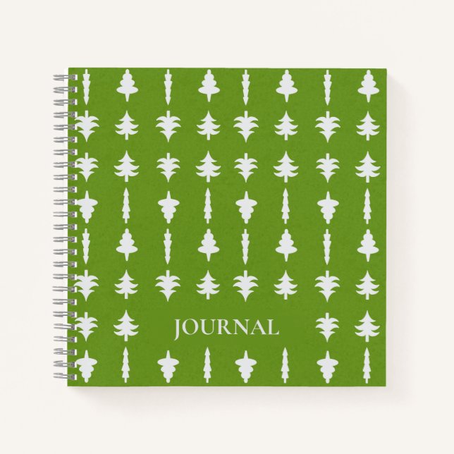 Cuaderno Christmas Trees on Green Journal 8.5" X 8'5" (Anverso)