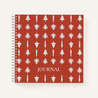 Cuaderno Christmas Trees on Red Journal 8.5" X 8'5"