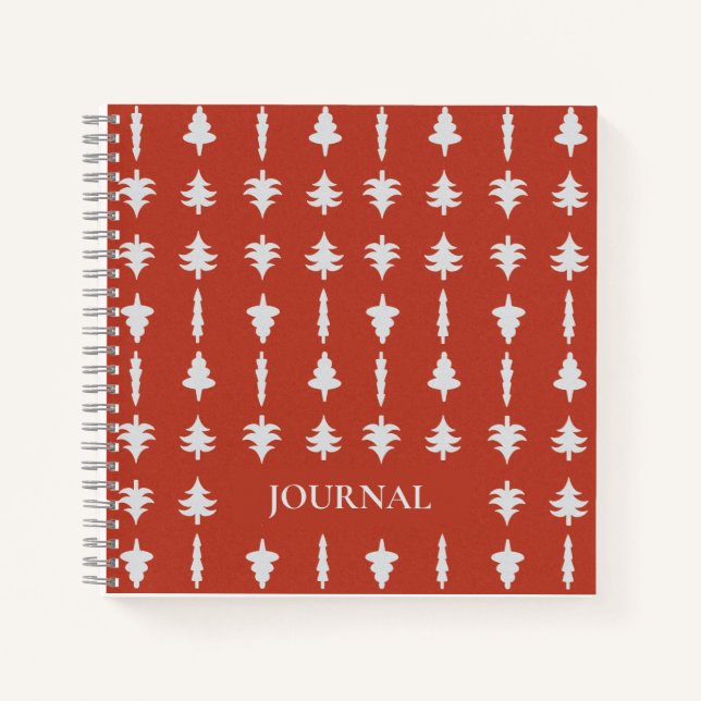 Cuaderno Christmas Trees on Red Journal 8.5" X 8'5" (Anverso)