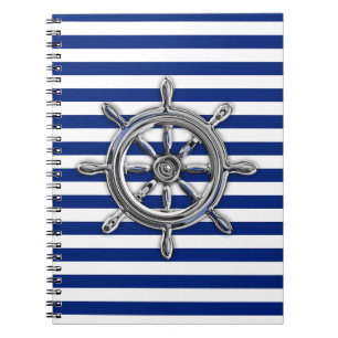 Cuaderno Chrome Like Wheel on Nautical Stripes