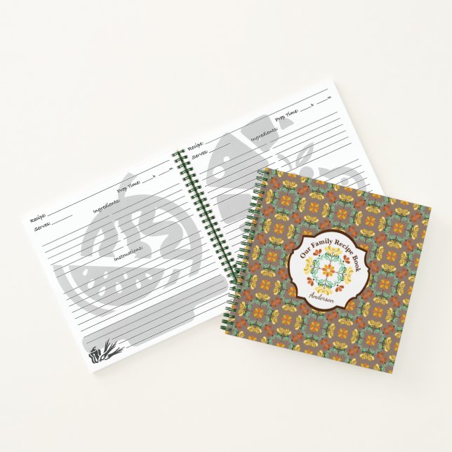 Cuaderno Chrysanthemum Autumn Pattern Personalizado (Interior)