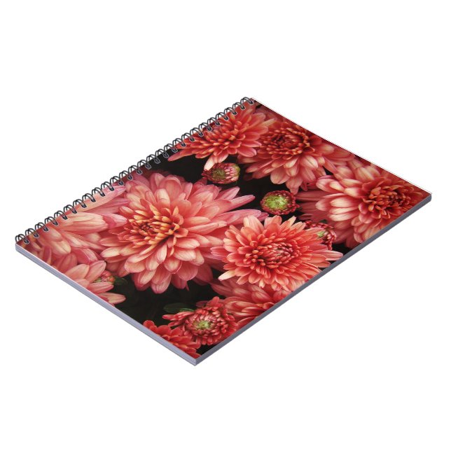 Cuaderno Chrysanthemum rojo rico (Lado Izquierdo)