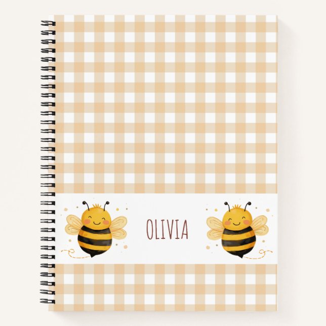 Cuaderno Chubby Bumblebee "Bee Happy" Gingham (Anverso)