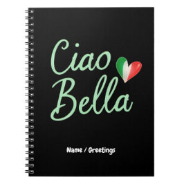 Cuaderno Ciao Bella Bandera Italiana Diversión y Diseño Mág