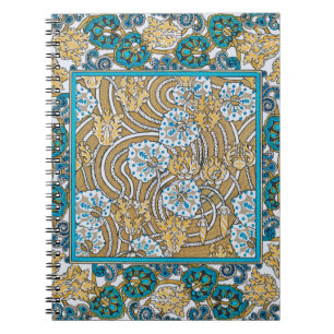 Cuaderno ciclamen azul arte nuevo flor botánica