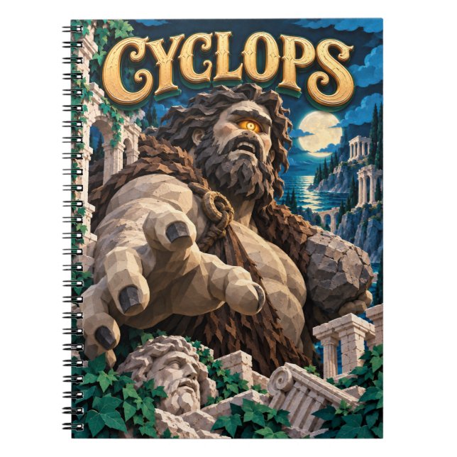 Cuaderno Cíclope, Monstruo de Recorte de Papel (Frente)