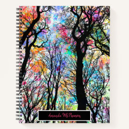 Cuaderno Cielo arcoiris personalizado con siluetas