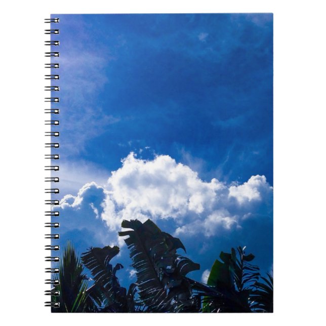 Cuaderno Cielo azul brillante con nubes (Frente)