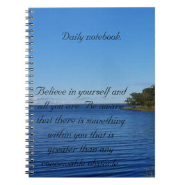 Cuaderno Cielo azul Lago de verano foto diaria