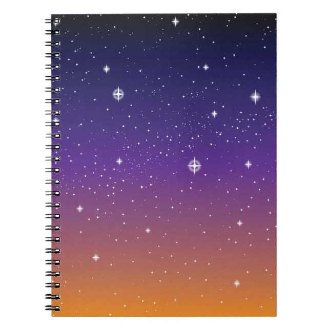 Cuaderno Cielo de estrellas morado y dorado (Frente)