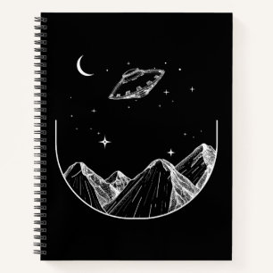 Cuaderno Cielo Nocturno Montañoso OVNI