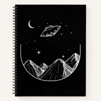 Cuaderno Cielo Nocturno Montañoso OVNI
