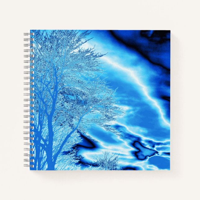 Cuaderno Cielo tormentoso zafiro y azul hielo (Anverso)
